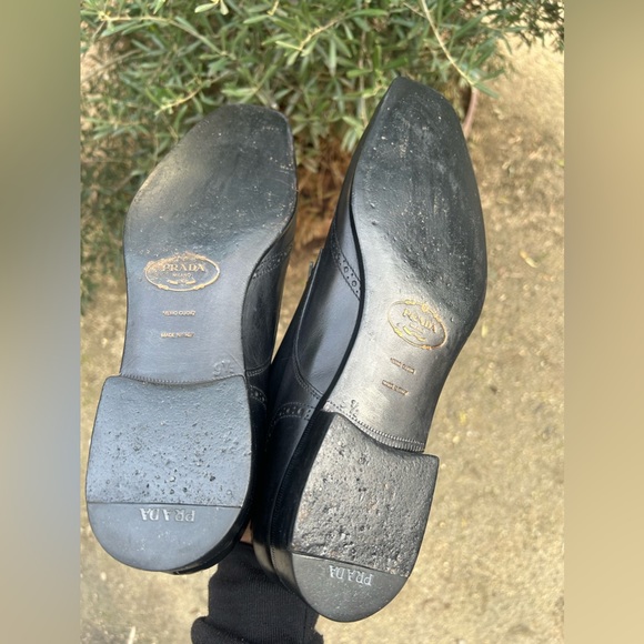 Prada Italy Made 💯 Leather Wingtip Oxfords Sz 10 🇺🇸 9.5 🇬🇧 - Picture 8 of 10